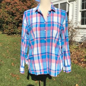 J. Crew Plaid Popover Top